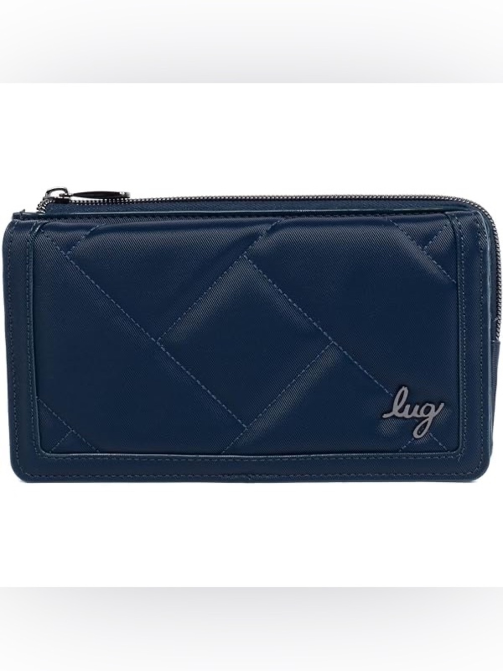 Lug Surrey RFID Zip Around Wallet Indigo Satin NWT